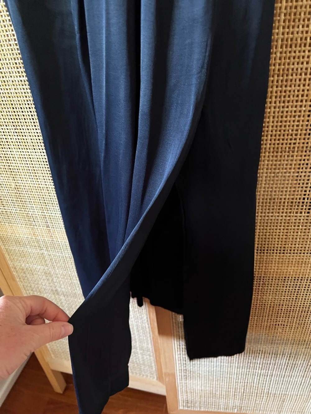 Anthropologie Sweetheart Side-Slit Slip Dress size 8 navy worn once - Picture 7 of 8